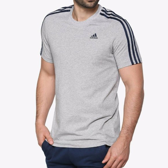 ADIDAS S98722 Essentials 3-Stripes Tee MID-GREY